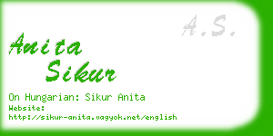 anita sikur business card